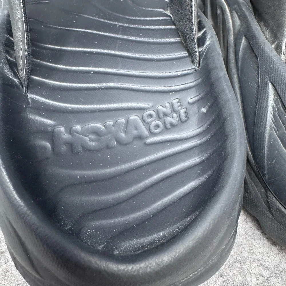 Hoka Ora Recovery Flip Flops Women Size 8 Thongs Slides Black Sandals Comfort